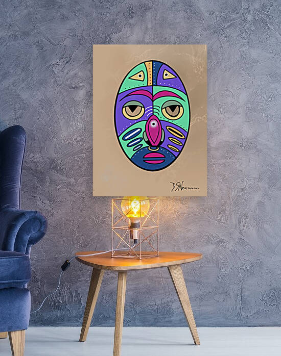 Simple Mask On Coffe Colored Background by Dorothea Neumann