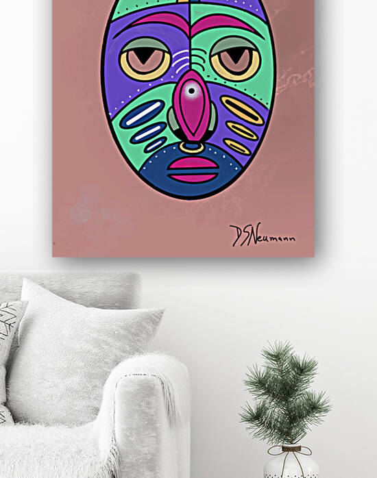 Simple Mask On Pale Rust Background by Dorothea Neumann