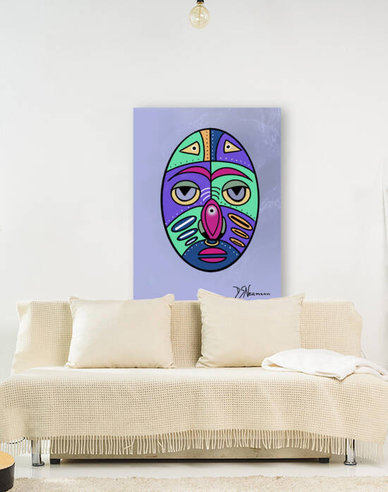 Simple Mask on lavender background by Dorothea Neumann