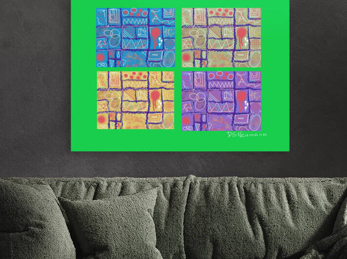4 Squares In Bright Green by Dorothea Neumann