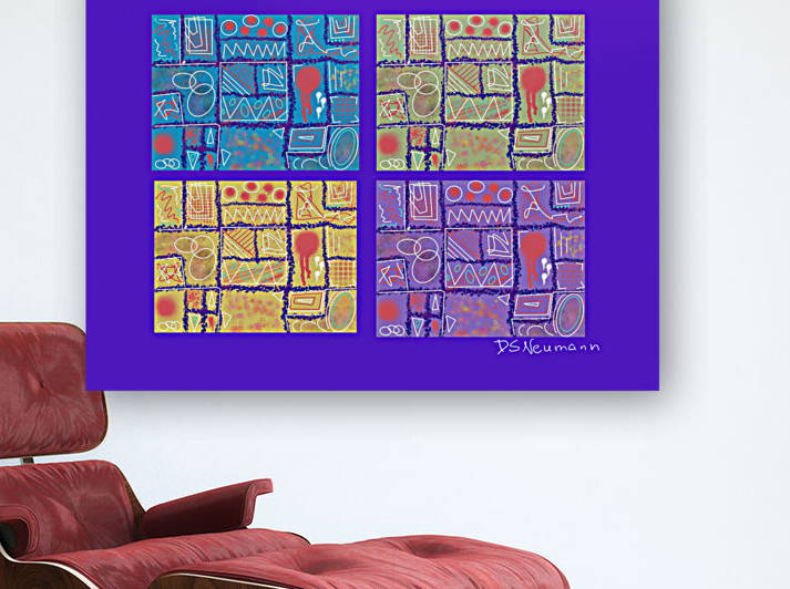 4 Squares In Dark Violet by Dorothea Neumann