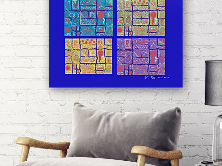 4 Squares In Blue by Dorothea Neumann