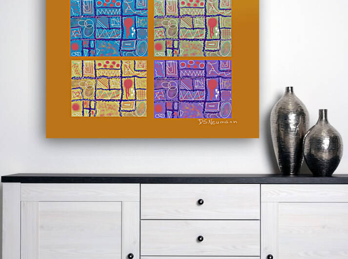 4 Squares In Burnt Orange by Dorothea Neumann