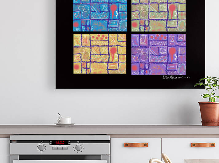 4 Squares In Black by Dorothea Neumann