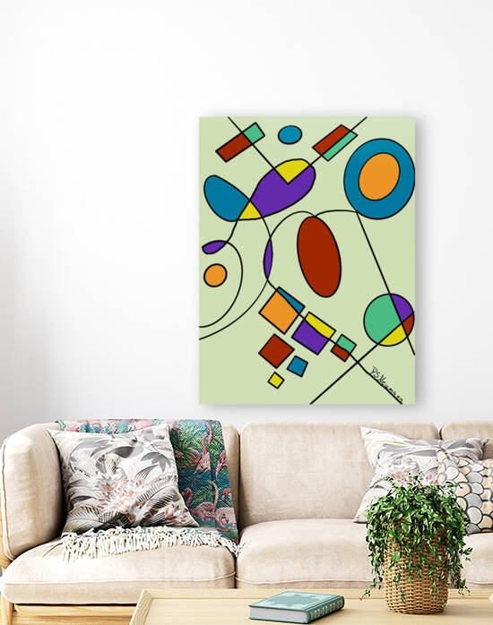 Geometric Doodles On Green by Dorothea Neumann