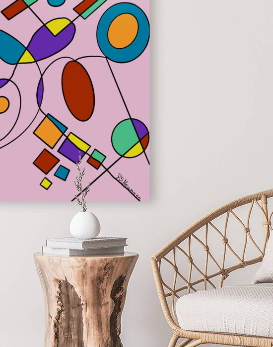 Geometric Doodles On Pink by Dorothea Neumann
