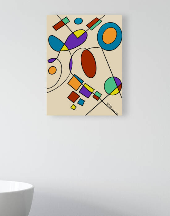 Geometric Doodles On Beige by Dorothea Neumann