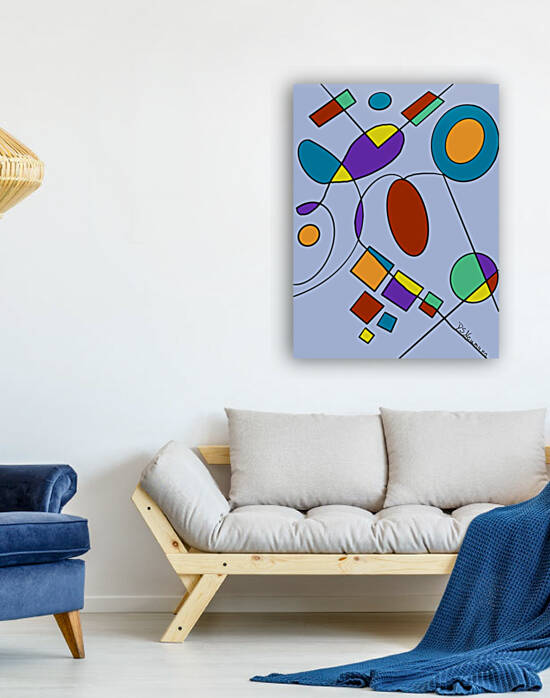  Geometric Doodles On Steel Blue by Dorothea Neumann