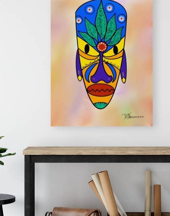 Tribal Mask with Leaves 2 by Dorothea Neumann