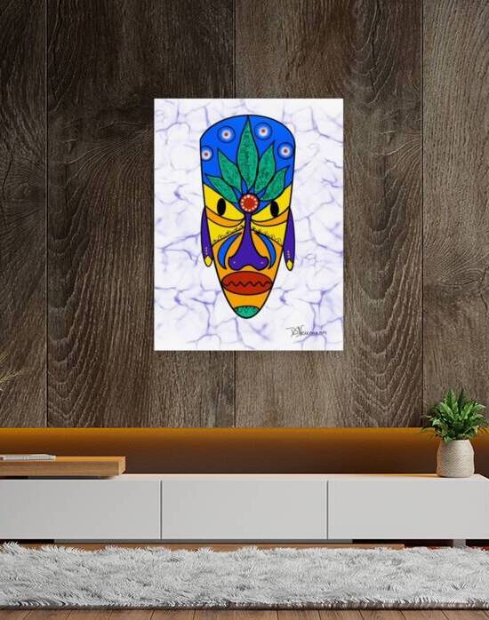 Tribal Mask with Leaves 8 by Dorothea Neumann