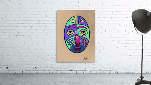 Simple Mask On Coffe Colored Background Wall Preview
