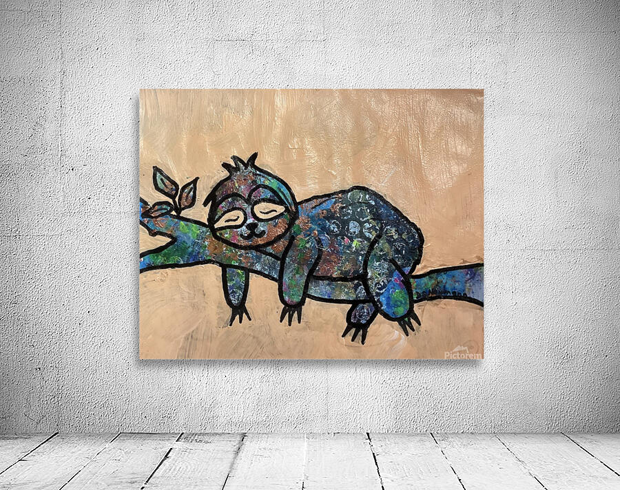 Whimsical Sleeping Sloth Wall Preview