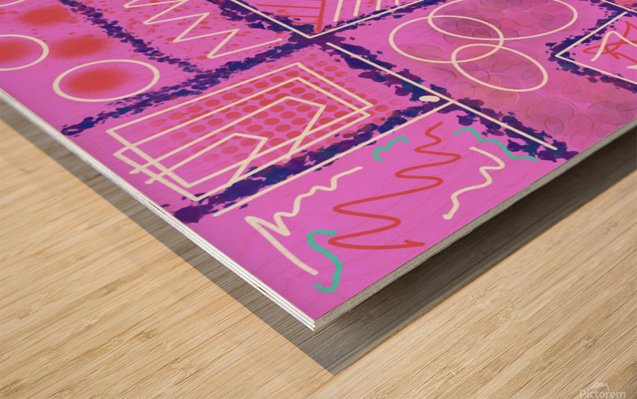 Divide  Conquer Pink Wood print