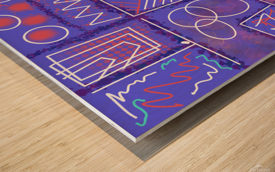 Divide &  Conquer Blue Purple Wood print