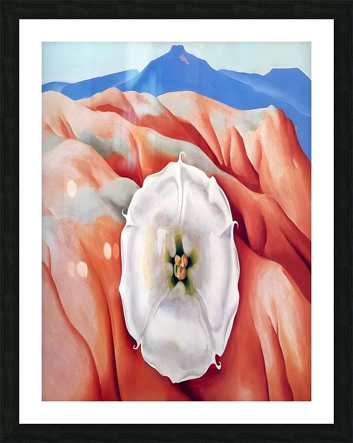 Georgia OKeeffe - Red hills and white flower II Picture Frame print