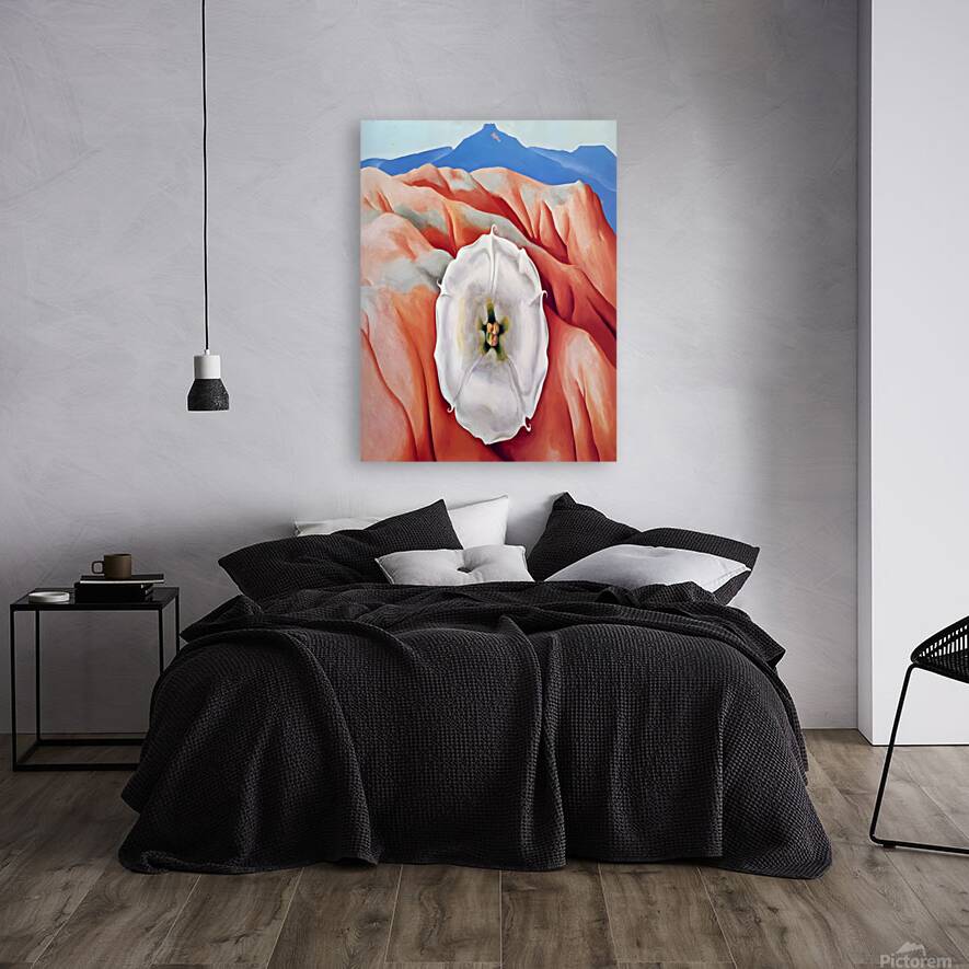 Georgia OKeeffe - Red hills and white flower II Reproduction
