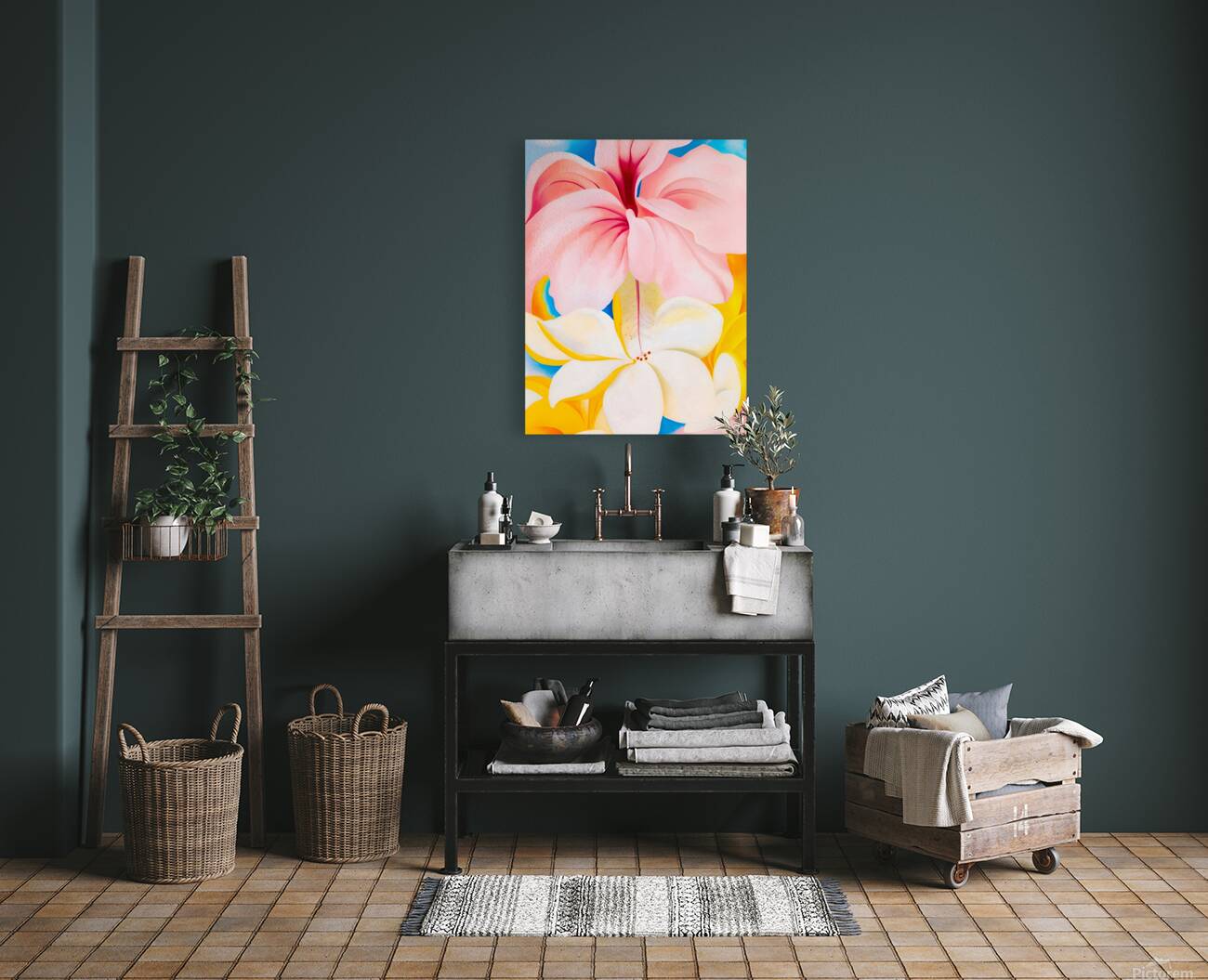 Georgia OKeeffe - Hibiscus with Plumeria Reproduction