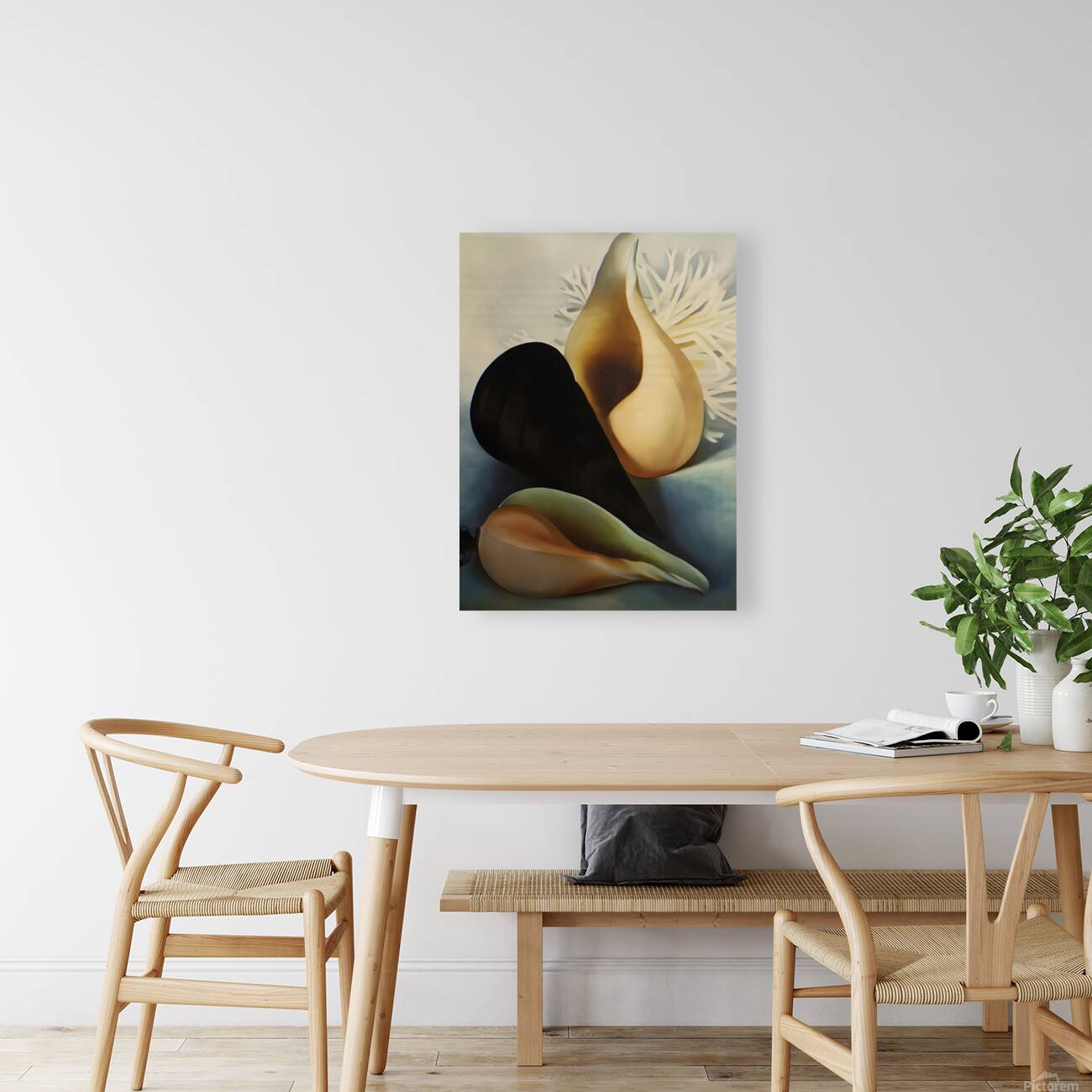Georgia OKeeffe - Two White Shells One Black Shell Reproduction
