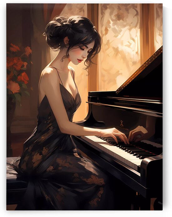 Musician concert hall grand piano melodic by Win Hardy