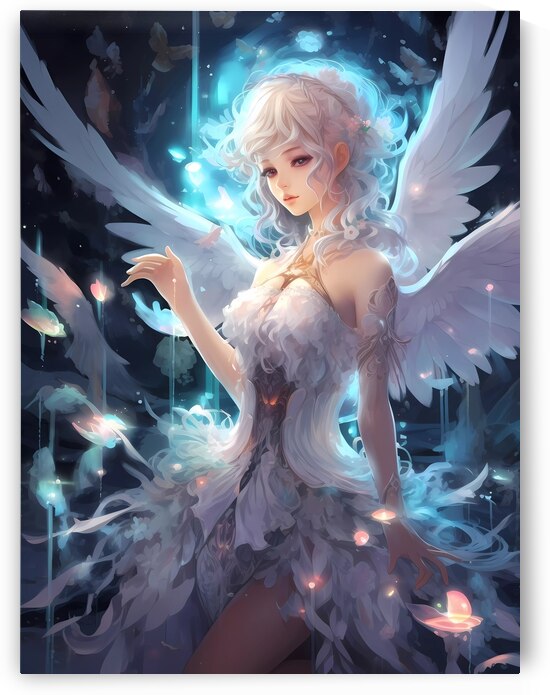 Magical Girl Celestial Realm with Shining Wings by Win Hardy