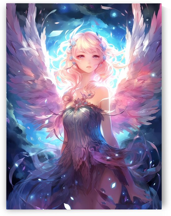 Magical Girl Celestial Realm with Shining Wings by Win Hardy