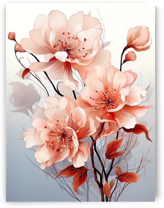 Delicate blossoms in graceful lines by Win Hardy