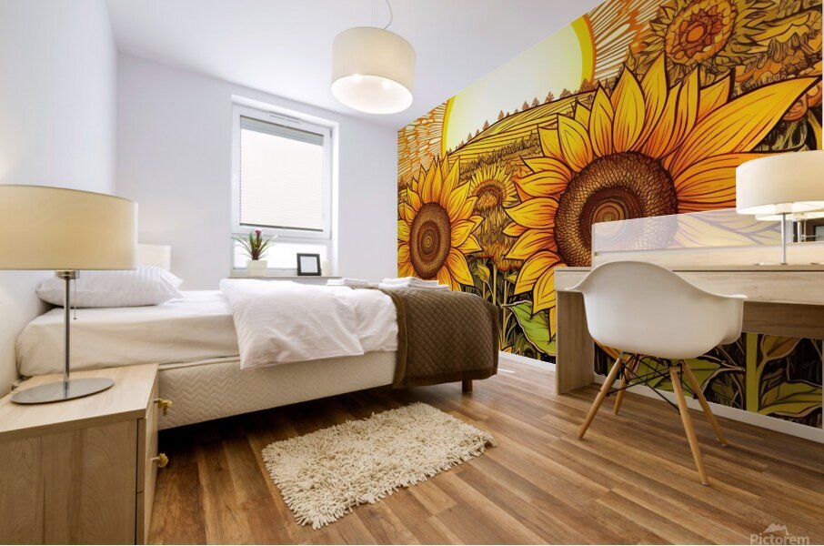 Sunflower Garden Mural print