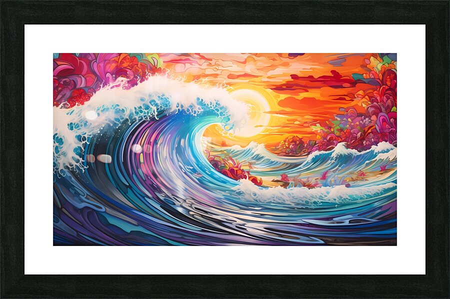 Psychedelic Ocean Waves Picture Frame print