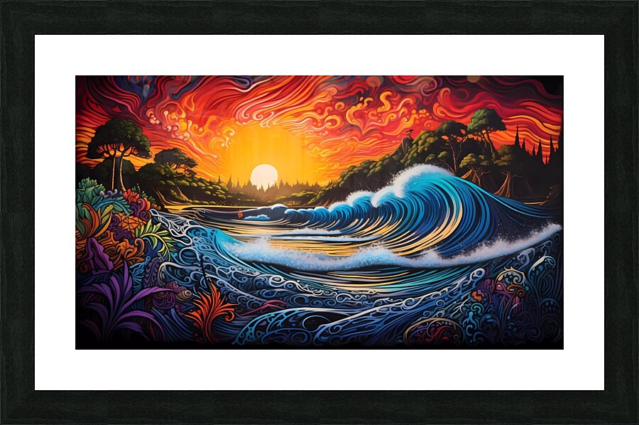 Psychedelic Ocean Waves Picture Frame print