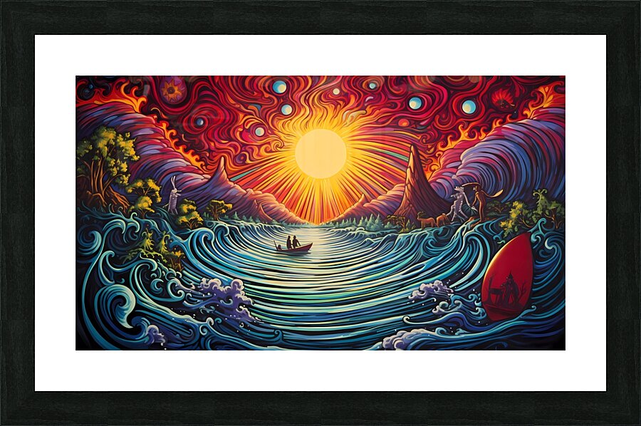 Psychedelic Ocean Waves Picture Frame print