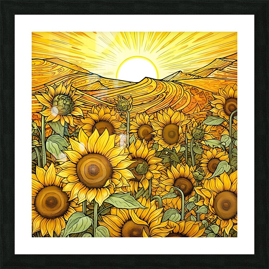 Sunflower Garden Picture Frame print