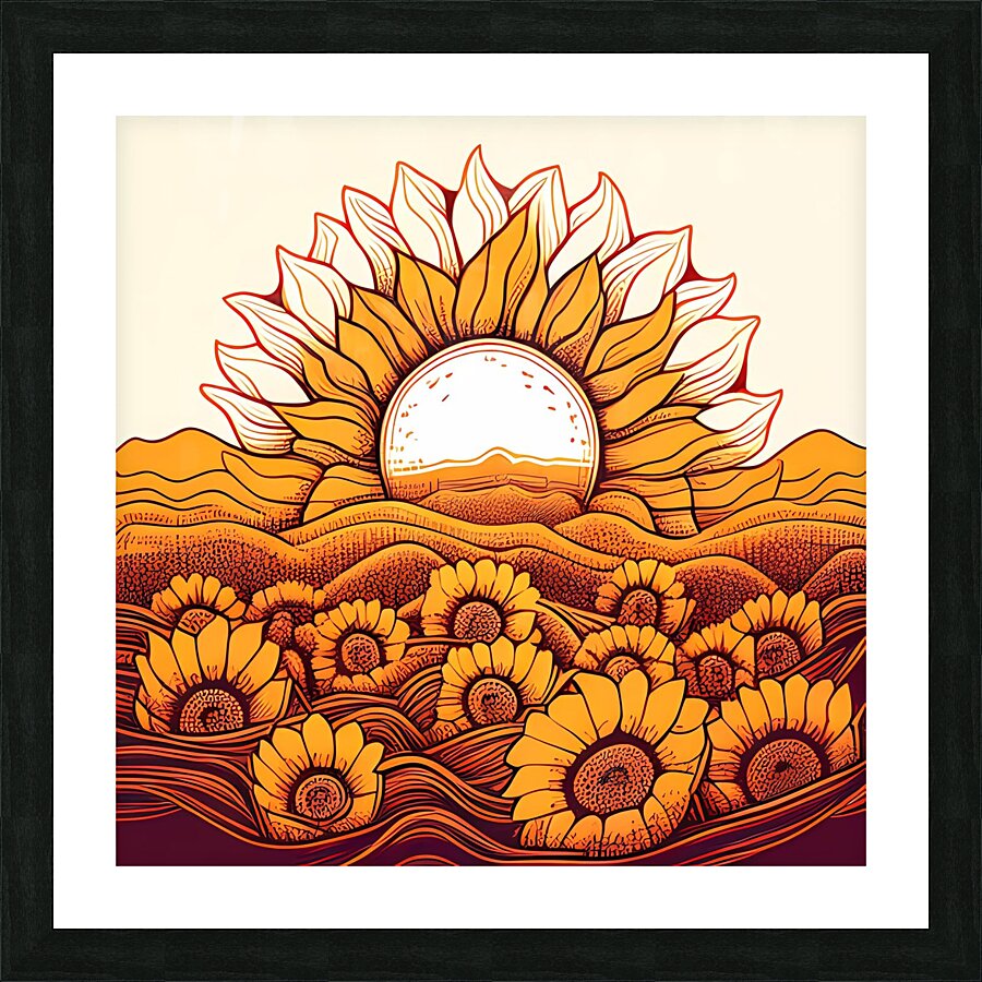 Sunflower Garden Picture Frame print