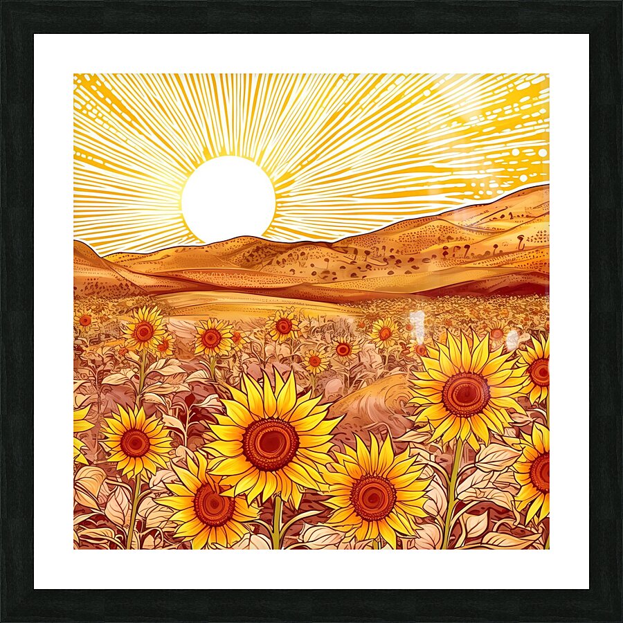 Sunflower Garden Picture Frame print