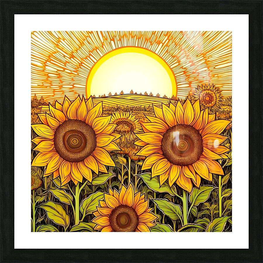 Sunflower Garden Picture Frame print