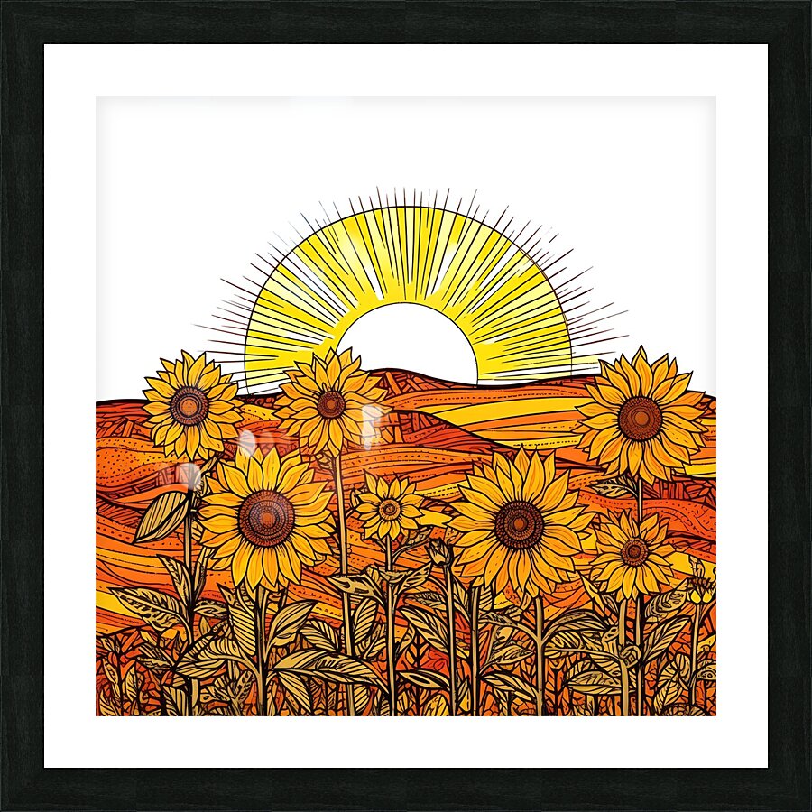 Sunflower Garden Picture Frame print