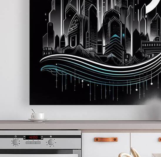 Futuristic Cityscape - Neon Nights by Win Hardy