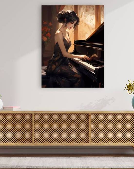 Musician concert hall grand piano melodic by Win Hardy