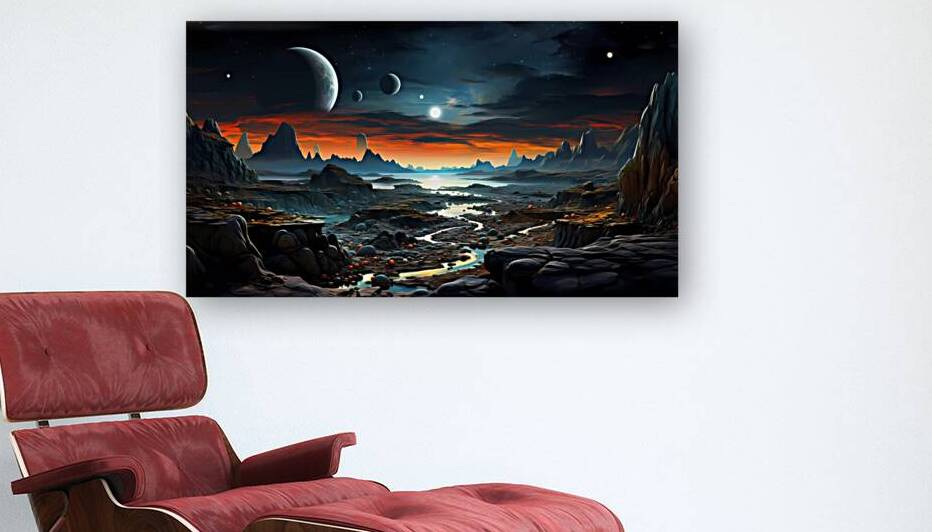 Surreal dreamlike landscape floating rocks by Win Hardy