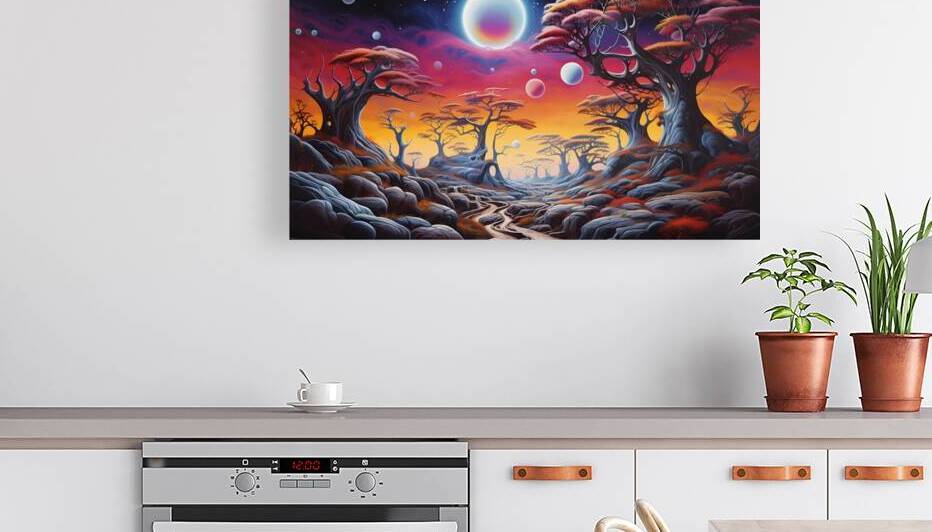Surreal dreamlike landscape floating rocks by Win Hardy