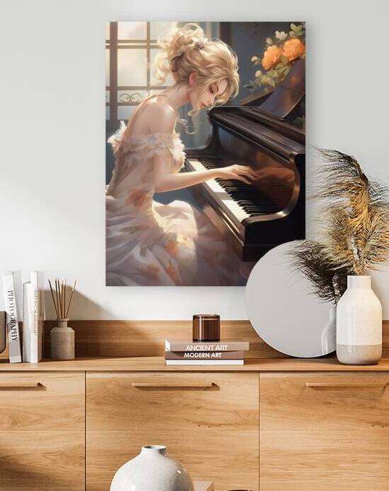 Musician concert hall grand piano melodic by Win Hardy