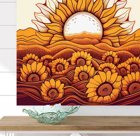 Sunflower Garden by Win Hardy