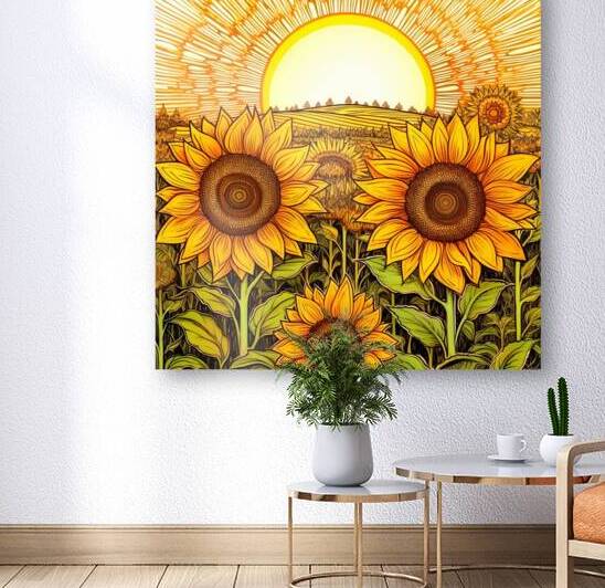 Sunflower Garden by Win Hardy