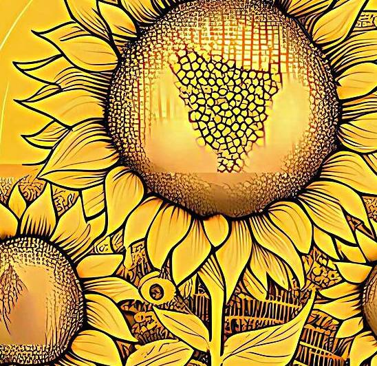 Sunflower Garden by Win Hardy