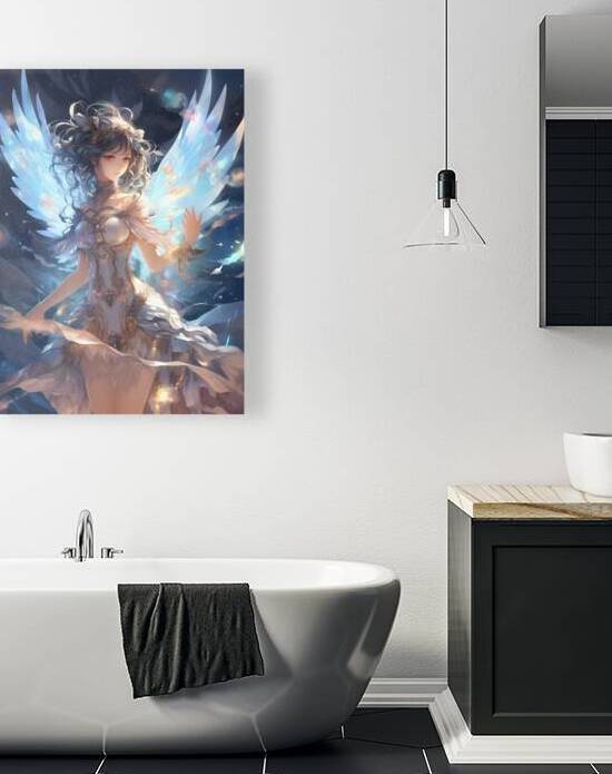 Magical Girl Celestial Realm with Shining Wings by Win Hardy