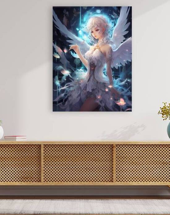 Magical Girl Celestial Realm with Shining Wings by Win Hardy