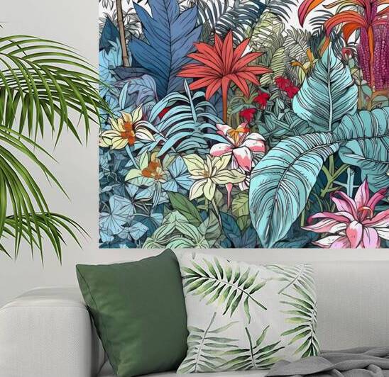 A tropical garden filled with exotic plants and flowers by Win Hardy