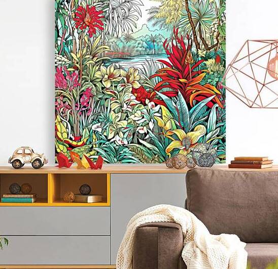 A tropical garden filled with exotic plants and flowers by Win Hardy