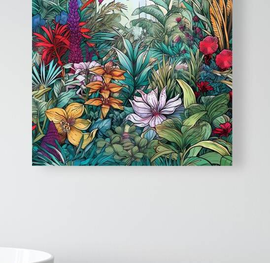 A tropical garden filled with exotic plants and flowers by Win Hardy