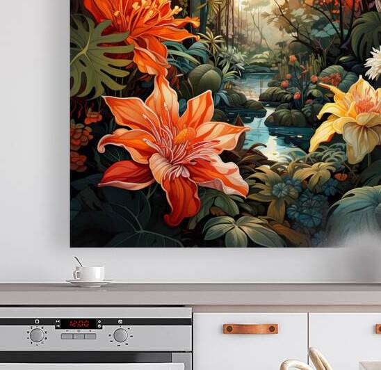 A tropical garden filled with exotic plants and flowers by Win Hardy