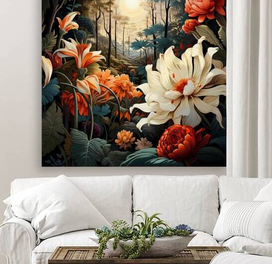 A tropical garden filled with exotic plants and flowers by Win Hardy